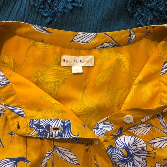 Yellow Blue Floral Roller Rabbit Dress - Picture 3 of 3